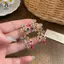 Bông tai hoa Zircon đầy màu sắc lãng mạn dành cho nữ Thời trang bé gái Bông tai hoa hình giọt nước ngọt ngào Quà tặng trang sức dự tiệc tinh tế Mới