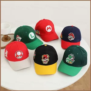 SQ11 Super Mario trẻ em nơ dễ thương đỉnh mũ mùa hè chống nắng mũ bóng chày đa năng giải trí thể thao