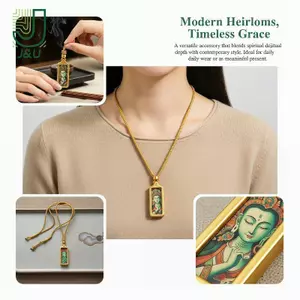 Mặt dây chuyền Tara Thangka mạ vàng để tăng cường các nghi lễ và phước lành tâm linh
