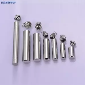 Bluelover Chai thép không gỉ Hỏa táng trang sức Xi lanh Ống tro Urn Mặt dây chuyền Nelace Mới