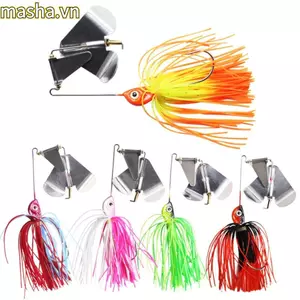 Buzzbait, bass pike walleye Walleye Beard mồi câu cá, 2023 14.7G Váy silicon tua rua spinner mồi Câu cá biển