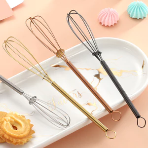 Thép không gỉ Mini Đánh Trứng Nhà Bếp Hộ Gia Đình Cầm Tay Kem Khuấy Trứng Đánh Bánh Dụng Cụ Tặng NHCE