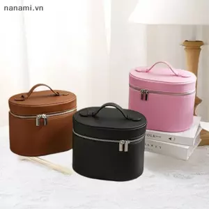 Hộp đựng mỹ phẩm bằng da PU dung tích lớn có hộp lưu trữ bên trong Túi đựng mỹ phẩm cầm tay có thể tháo rời Túi du lịch có khóa kéo [VN]
