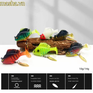 Mồi bass mềm có móc chì, Dark Sleeper Swimbait SwimBait, 2024 Cá hồi Bass Jig Mồi nhựa mềm