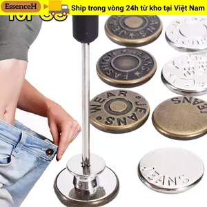 ESSENCEH 10 Cái / gói Nút mở rộng eo, Phụ kiện may vá không cần đinh Nút quần jean, có thể tháo rời 17mm với tuốc nơ vít Quần quần áo Quần thắt lưng Quần jean