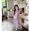 Váy phù hợp với bé gái (90-150) Hanfu Phong cách Trung Quốc mới Áo Vest hoa oải hương + Váy đuôi cá Satin