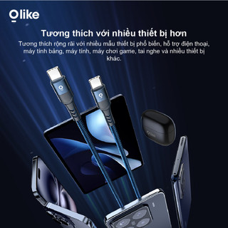 Olike D102 Cáp Sạc Nhanh Type-C/ Lightning /Micro USB/USB-A 60W/100W, Dây Sạc Nylon Bện Cho iPhone Samsung Xiaomi OPPO
