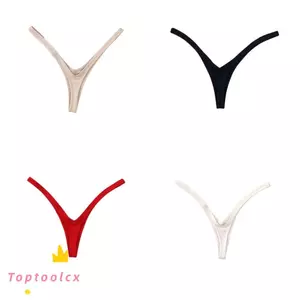 Quần lót TOPTOOLCX Thong, được trang bị quần đùi nữ chữ V sâu sáng tạo tinh tế, thời trang màu trơn thoải mái bằng vải Cotton eo thấp Bikini tất cả các mùa