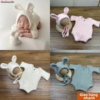 THEHOMECO Trang phục trẻ em dệt kim, Cosplay dệt kim mềm Đạo cụ chụp ảnh sơ sinh, Đạo cụ búp bê thỏ nhẹ dễ thương đáng yêu dành cho các buổi chụp ảnh và cosplay cho bé