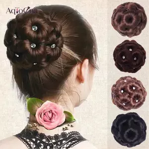 AqToCna 1 Tổng Hợp Tóc Bun Bud Kẹp Tóc Với Kim Cương Nhiều Màu Sắc Sáng Bóng Cho Nữ Đuôi Ngựa Móng Vuốt Kẹp Sống Động Như Thật Dụng Cụ Tạo Kiểu Tóc AqToCna