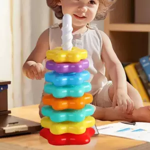 1 Bộ Montessori Xoay Cầu Vồng Tháp Bé Staing Đồ Chơi Trẻ Em Phát Triển Kỹ Năng Vận Động Trò Chơi Quay Staing Đồ Chơi Giáo Dục Quà Tặng