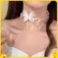 Bướm Trắng Ngọc Trai Choker Nelace Cho Nữ Ngọt Ngào Giả Ngọc Trai Xương Đòn Dây Xích Ne Nelace Cưới Trang Sức Quà Tặng