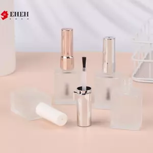 Chai sơn móng tay tròn mờ rỗng 15ml có bàn chải di động Hộp đựng móng tay nghệ thuật thủy tinh Chai dầu móng tay chống ánh sáng VN