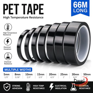 Băng đánh dấu DWEL, Băng mã hóa 66 mét rộng 3 / 5 / 8 / 10mm, Băng Mylar đen