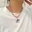 PNPIA- Hai Lớp Nhiều Màu Sắc Đính Hạt Hoa Mặt Dây Chuyền Nelace Cho Bé Gái Nữ Handmade Hạt Choker Bohemian Nelace Món Quà Trang Sức