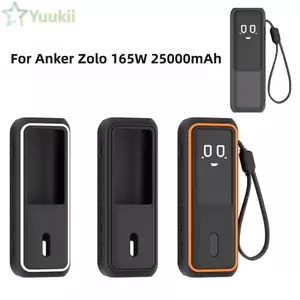 Vỏ bảo vệ Power Bank YUUKII, Hộp đựng silicon chống sốc có lỗ dây buộc, Bộ sạc điện thoại linh hoạt chống trầy xước di động cho Anker Zolo165W 25000mAh ngoài trời