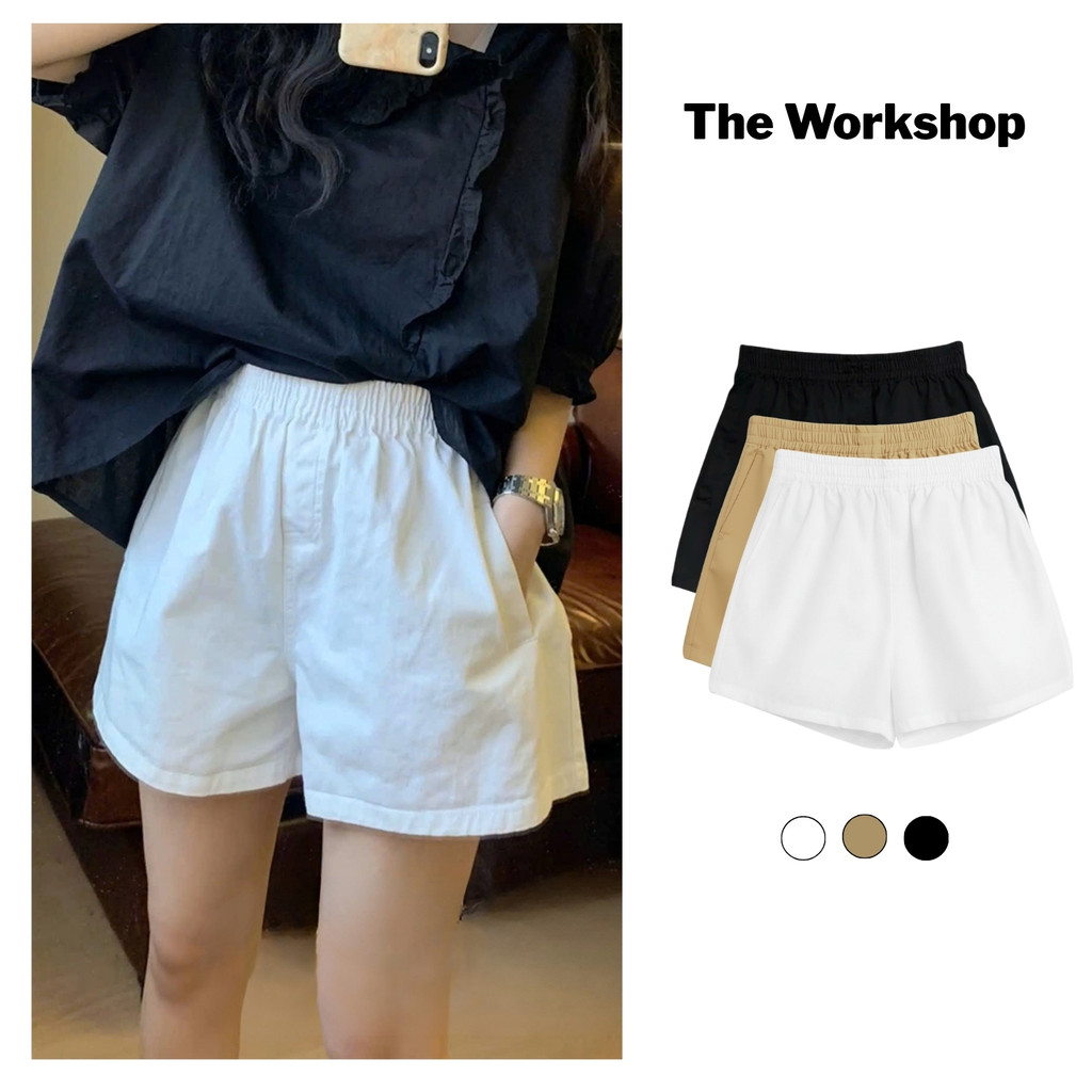 Quần short nữ kaki dày dặn không lộ có túi lưng chun ống rộng SH42 co giãn bigsize Quần đùi nữ dễ mặc nhà đi chơi