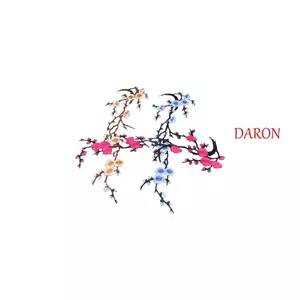 DARON Hoa mận Táo, Miếng Dán Vải Tự Dính Thêu Thêu, Trang Phục Sắt Tinh Tế Trên Hình Hoa Nhãn Dán Quần Áo Túi Trang Trí