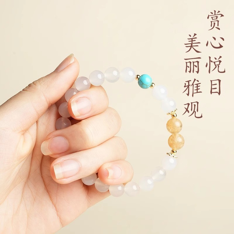 Vòng tay pha lê tự nhiên màu trắng tinh tế và tinh khiết