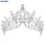 Bluelover Tinh Tế Dazzling Baroque Cưới Pha Lê Cô Dâu Vương Miện Tiaras Tóc Trang Sức Phụ Kiện Nữ Kim Cương Giả Mũ Mới