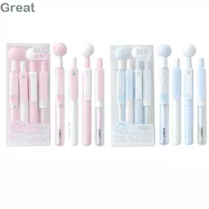 Bút Gel 4 Cái GREAT, Mực Đen 0.5mm 360° Xoay Giải Nén Bấm Bút Trung Tính, Sáng Tạo Nhanh Khô Viết Mịn Viết Lỗi Hiệu Chỉnh Bút Trường
