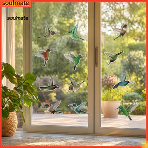 Linh hồn| Nhãn Dán Cửa Sổ Chim Chống Va Chạm Decal Chim 12 Chiếc Móc Treo Cửa Sổ Chim Có Thể Tháo Rời Chống Va Chạm Miếng Dán Cho Cửa Kính Windows Đề Can Bảo Vệ Chim Ngăn Ngừa Chim