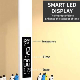 Đèn bàn LED Hai đầu USB có thể điều chỉnh độ sáng đèn bàn với đồng hồ lịch có thể gập lại bảo vệ mắt đọc đèn ngủ