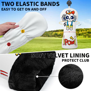 Câu lạc bộ Golf Skull No. 1 Vỏ bọc câu lạc bộ bằng gỗ Fairway PU chống thấm nước Plus Pompom Head Nắp bảo vệ