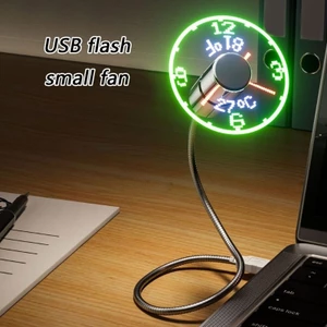 Quạt Để Bàn USB Có Đồng Hồ Thời Gian Thực Và Màn Hình Hiển Thị Nhiệt Độ Đôi Cho Văn Phòng Và Phòng Học Tập