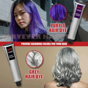 Kem Nhuộm Tóc DIY Thời Trang Tạm Thời Màu Xám Tím Bạc Kem Dưỡng Tóc