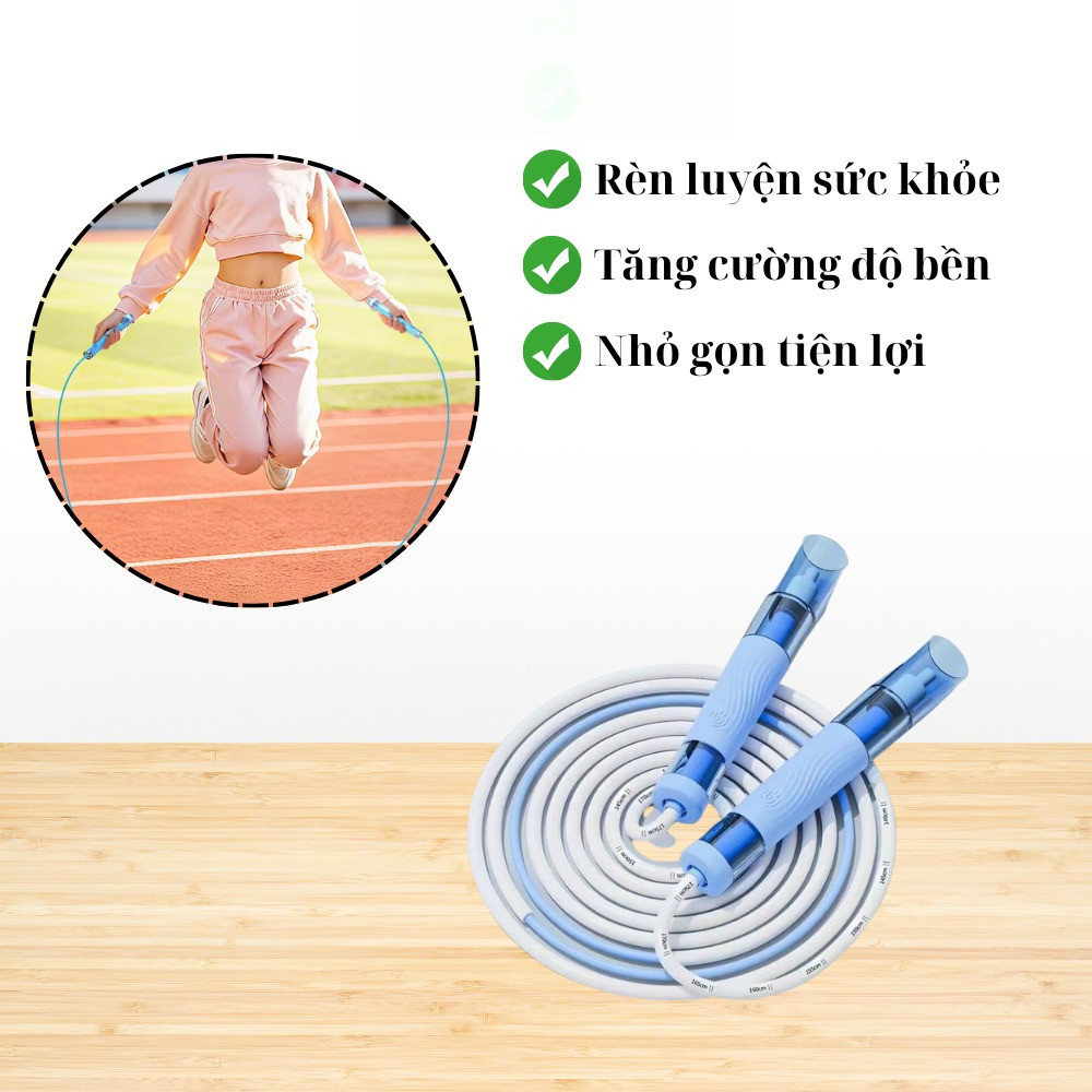 HuyDangSport Dây Nhảy Cho Trẻ Em, Tay Cầm 2 Vòng Bi Mượt, Điều Chỉnh Độ Dài, Tặng Bảng Tên DC004