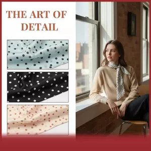 Cod Polka Dot hoa in Khăn lụa mỏng cổ khăn tóc ban nhạc Túi Ribbon cho phụ nữ cổ điển hàng ngày mặc phụ kiện