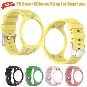 Dây đeo 2 trong 1 + Vỏ cho Swatch AP Royal pop bỏ túi đồng hồ thay đổi sang đồng hồ đeo tay PC + dây đeo cổ tay silicone phụ kiện