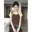Áo thun ren hai mảnh giả phong cách Hàn Quốc dành cho nữ Thiết kế mùa hè Slim-Fit Slimmer