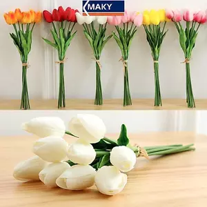 MAKY Nhân Tạo Hoa Tulip Giả Bó Hoa Giả Cảm Ứng Thật Nhà Tiệc Cưới Trang Trí VN