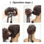 PYCOU Messy Bun Đuôi Ngựa, Miếng Tóc Xoăn Họa Tiết Lộ 24 Inch, Lông Tơ Y2K Phong Cách Braid Co Giãn Scrunchy Dây Bện Tóc Bun Sử Dụng Tiệc