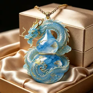 Bihailongyin Ánh Sáng Sang Trọng Mặt Dây Chuyền Thần Rồng Bầu Những Lời Tốt Lành Cho Gia Đình Phước Lành Mặt Dây Chuyền Nữ Quà Tặng Trang Trí May Mắn 2026-6-26