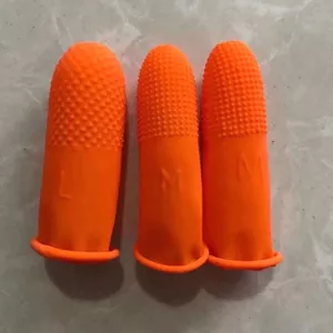 Cam Puff Dot Cao Su Chống Trơn Trượt Găng Tay Ngón Tay Chống Mài Mòn Dày Cao Su Bảo Vệ Giáo Viên Lật Ngón Tay Găng Tay Tay Tay