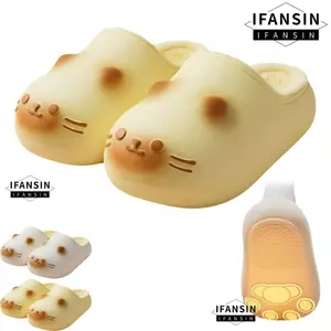 Dép Mèo IFASIN, Đáy Mèo Kitty Mules Chống Thấm Nước, Đáng Yêu Ấm Áp Đóng Lại Mũi Mèo Dép Ngoài Trời Trong Nhà