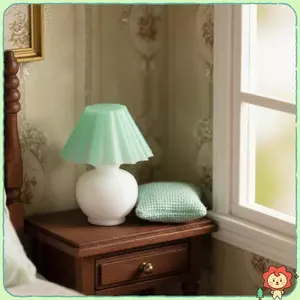 Thu Nhỏ Xếp Ly Đèn Bàn Nhà Búp Bê Phụ Kiện Tỉ Lệ 1: 12 Đèn Để Bàn Mini Cho Nhà Búp Bê Phòng Ngủ Trang Trí Phòng Khách