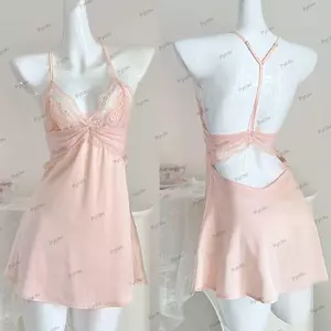 PychoU Váy Ngủ Satin Nữ, Váy Ngủ Ren Mùa Hè Hóa Học, Thời Trang Mỏng Gợi Cảm Thoải Mái Trượt Đồ Ngủ Đồ Lót Đảng