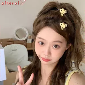 AFTEROF Phô Mai Lấy Kẹp, Mũ Vàng Rỗng Kẹp Tóc, Tam Giác Ngọt Nhựa Phô Mai Nhỏ Vuốt Tóc Trang Trí Tóc