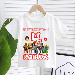Áo thun Roblox Hoạt Hình Tiệc Sinh Nhật 1-9 Tuổi Áo Cotton Tay Ngắn Cho Quà Tặng Sinh Nhật Trẻ Em