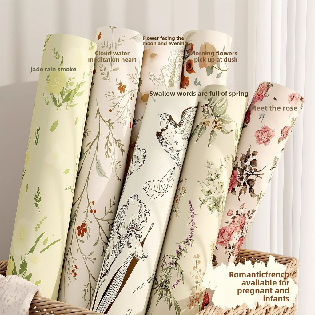 Pháp Nuốt Giấy Dán Tường Tự Dính Chống Thấm Nước Chống Ẩm Váy Treo Tường Miếng Dán Trang Trí Tường Tân Trang Trí Tường Nghệ Thuật Retro Giấy Dán Tường