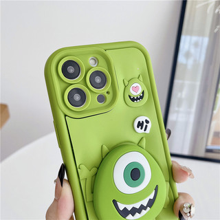 3D Silicone Michael Wazowski Giá Đỡ Hoạt Hình Dễ Thương Vỏ Cho iPhone 17 16 15 14 13 12 11 7 8 X XR XS