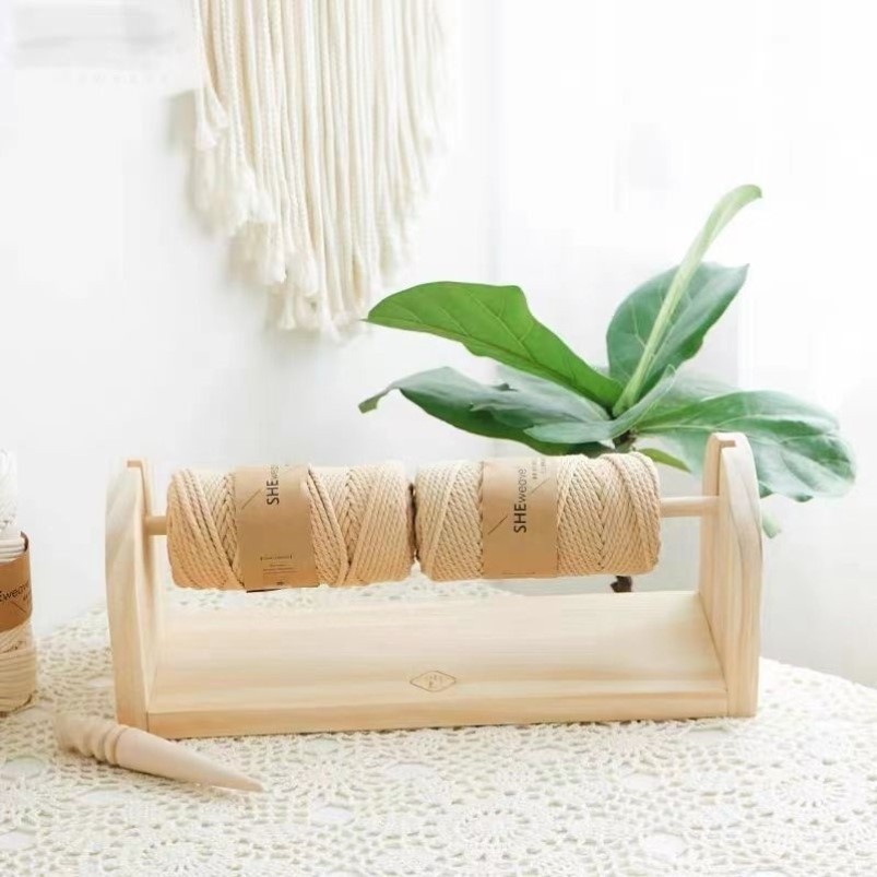Len Ống Gỗ Chắc Chắn Giá Để Dây Giá Để Đồ Đan Dụng Cụ Phụ Trợ DIY Giá Cuộn Ống Hộ Gia Đình Giá TPQI