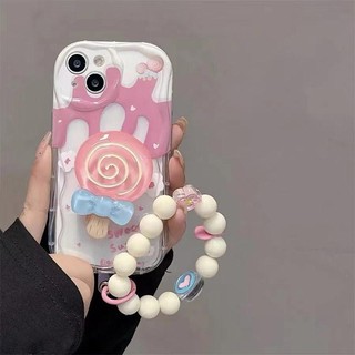 Lollipop Sweet Sugar Case Tương Thích Cho iPhone 16 15 13 12 Pro 14 11 16 Pro Max 13 12 Mini 15 14 7 8 6 6s Plus XS Max XR X SE 2020 Girl Holder Chain TPU Vỏ Điện Thoại