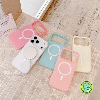 Ốp Điện Thoại Sạc Không Dây Từ Tính 2 Trong 1 Cho Xiaomi 15 14 Civi 13 13T 12 12T 12X 12S Ultra Mi 11X Pro 11i 5G 4G Vỏ Màu Kẹo Dễ Thương Vỏ Mềm Mờ