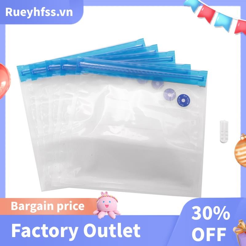 5 Chiếc Hút Chân Không Bảo Quản Thực Phẩm Túi Dây Kéo Cho Điện Cầm Tay Hút Chân Không Máy Bơm Có Thể Tái Sử Dụng Trong Suốt 22 X 21 cm