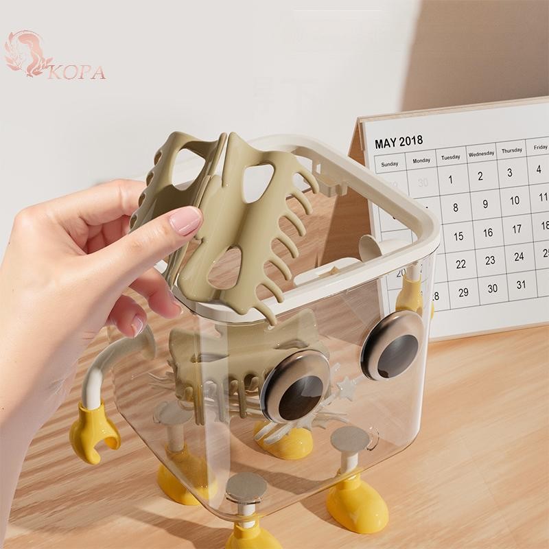 KOPA Dễ Thương Trong Suốt Để Bàn Thùng Rác Nhỏ Văn Phòng Có Giá Trị Cao Có Nắp Bảo Quản Giỏ Giấy Rác Bàn Học Sinh Ký Túc Xá Thùng Chứa VN